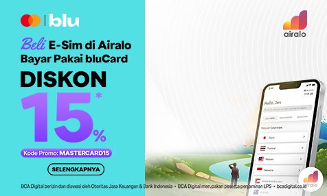 Beli E-Sim di Airalo Pakai bluCard Diskon 15%