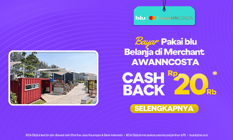 Cashback Rp 20 Ribu Belanja di Merchant AWANNCOSTA Bayar Pakai blu