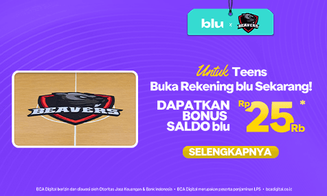 Dapatkan Bonus Saldo blu Rp 25 Ribu dengan Buka Rekening blu di Beavers Tournament