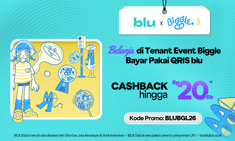 Cashback hingga Rp 20 Ribu Belanja di Tenant Event Biggle Bayar Pakai QRIS blu