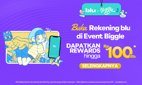 Dapatkan Rewards hingga Rp 100 Ribu dengan Buka Rekening blu di Event Biggle