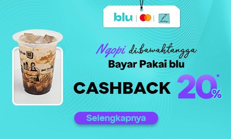 Ngopi dibawahtangga Bayar Pakai blu, Cashback 20%