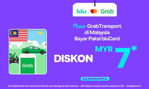 Diskon MYR 7 Pesan GrabTransport di Malaysia Bayar Pakai bluCard