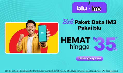 Hemat hingga Rp 35 Ribu Beli Paket Data IM3 Bayar Pakai blu