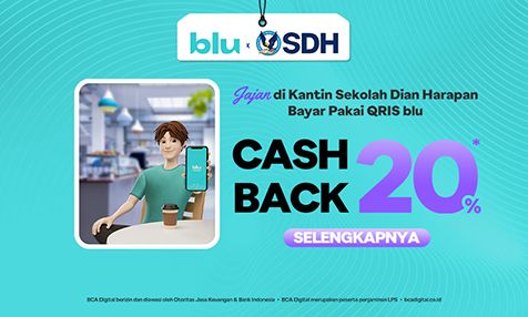Cashback 20% Jajan di Kantin Sekolah Dian Harapan Bayar Pakai QRIS blu