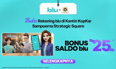 Buka Rekening blu di Kantin KopKar Sampoerna Strategic Square, Bonus Saldo blu Rp 25 Ribu
