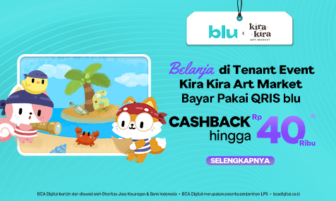 Cashback hingga Rp 40 Ribu Belanja di Tenant Event Kira Kira Art Market Bayar Pakai QRIS blu