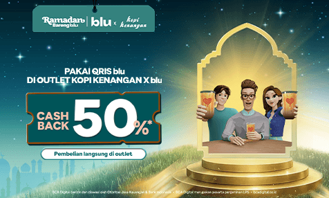 Cashback 50% Pakai QRIS blu di Outlet Kopi Kenangan x blu