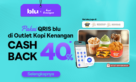Cashback 40% Bayar Pakai QRIS blu di Outlet Kopi Kenangan