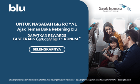 Dapatkan Rewards Fast Track GarudaMiles Platinum dengan Ajak Teman Buka Rekening blu!