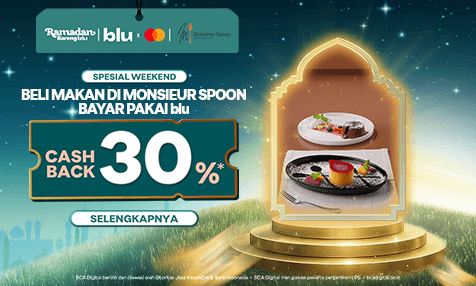 Spesial Weekend, Cashback 30% Makan di Monsieur Spoon Bayar Pakai blu