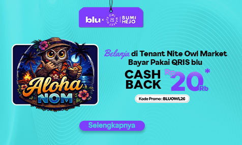 Cashback Rp 20 Ribu Belanja di Tenant Nite Owl Market Bayar Pakai QRIS blu