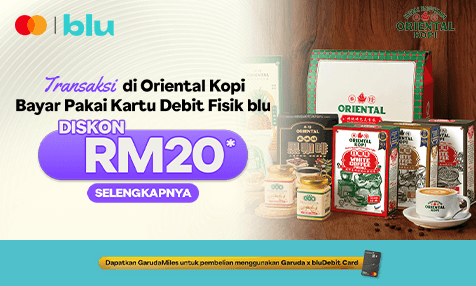 Diskon RM20 Transaksi di Oriental Kopi Bayar Pakai Kartu Debit Fisik blu