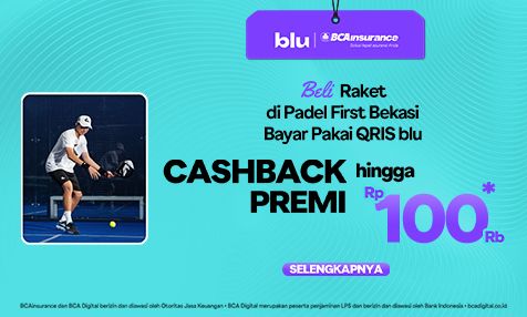 Beli Raket di Padel First Bekasi Bayar Pakai QRIS blu, Cashback Premi hingga Rp 100 Ribu