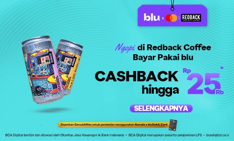 Ngopi di Redback Coffee Bayar Pakai blu Dapatkan Cashback hingga Rp 25 Ribu