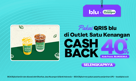 Cashback 40% Bayar Pakai QRIS blu di Outlet Satu Kenangan