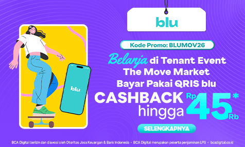 Cashback hingga Rp 45 Ribu Belanja di Tenant Event The Move Market Bayar Pakai QRIS blu
