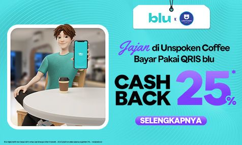 Cashback 25% Jajan di Unspoken Coffee Bayar Pakai QRIS blu