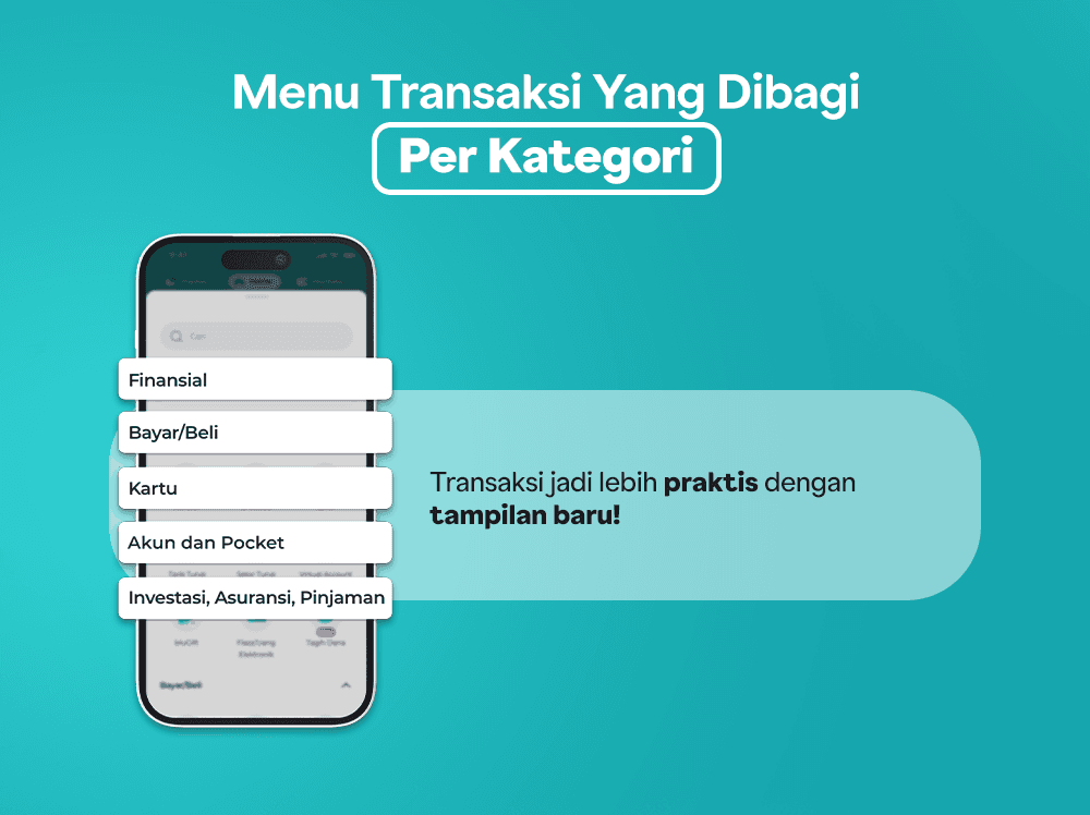 Menu Transaksi yang Dibagi Per Kategori