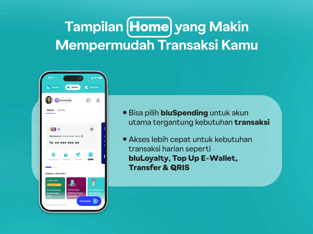 Tampilan Home yang Makin Mempermudah Transaksi Kamu